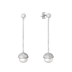 Cercei argint lungi cu lantisor si perle naturale DiAmanti SK19227E_W-G (Argint 925‰ 4,4 g.)